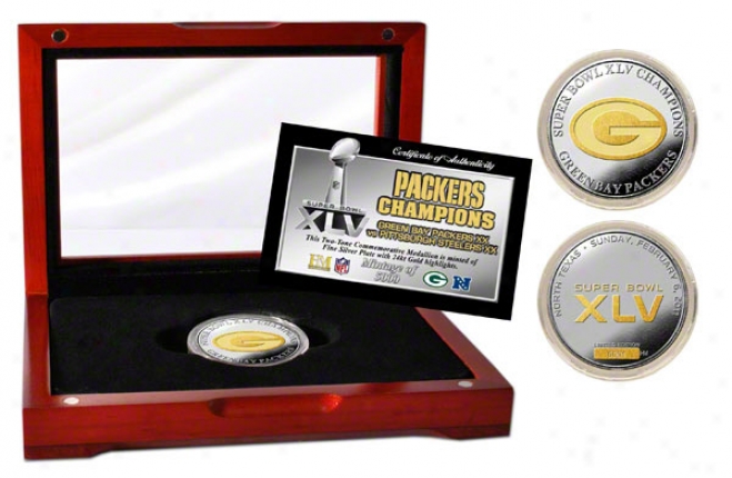 Unseasoned Bay Packers Super Bowl Xlv Champions 2 Tone Coin
