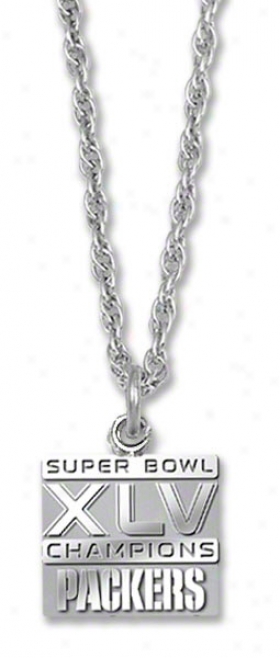 Verdant Bay Packers Suprr Bowl Xlv Champions Genuine Silver Necklace