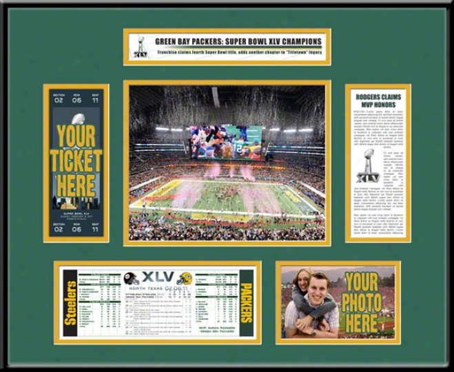 Green Bay Packers Super Bowl Xlv Chzmpions Ticket Frame