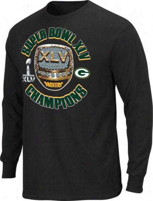 Green Bay Packers Super Hollow Xlv Champions Victory Bling Iii Long Sleeve T-shirt