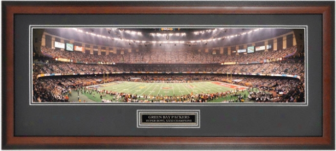 Green Bay Packers - Super Bowl Xxxi Champions - Framed Unsigned Panoramic Photograph