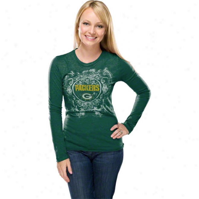 Green Bay Packers Women's Coin Toss Green Long Sleeve Top