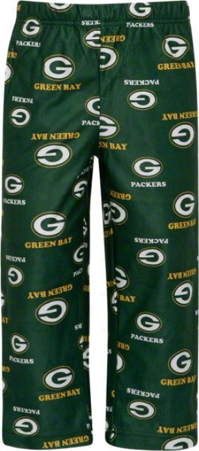 Green Bay Packers Youth Green Printed Logo Sleep Pants