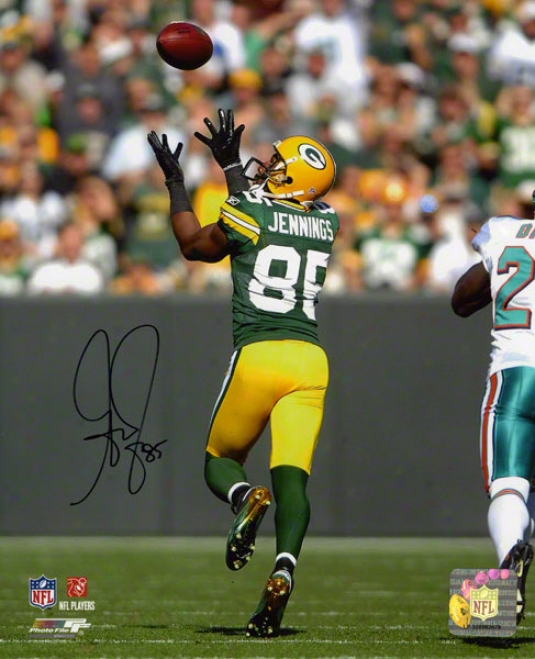 Greg Jennings Autographed 8x10 Photograph  Details: Geren Bay Packers, Catching