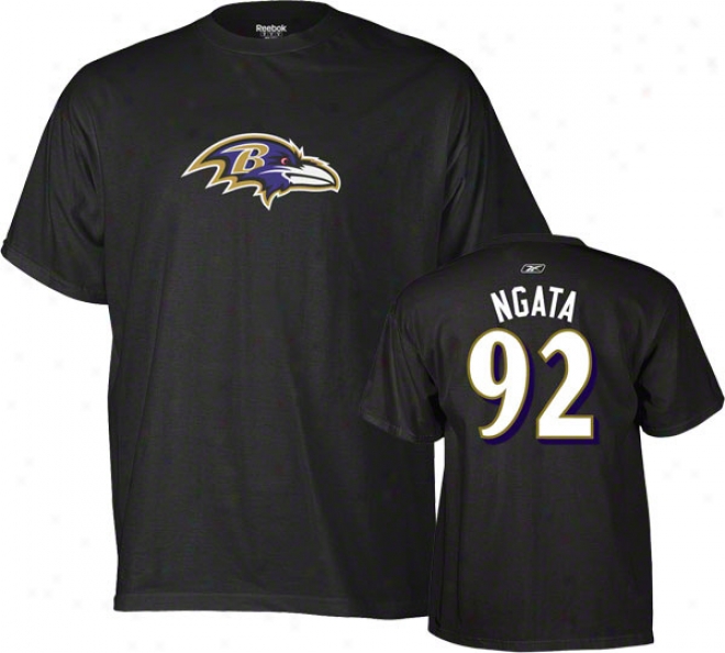 Haloti Ngata Baltimore Ravens Black Reebok Name & Number T-shirt