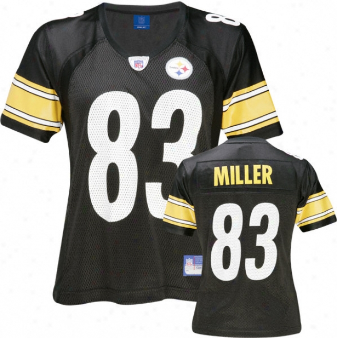 Heath Miller Black Reebok Replica Pittsburgh Steelers Women's Jersey