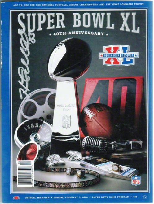 Field covered with ~er Miller Pittsburhh Steelers Autographed Super Bowl Xl Program