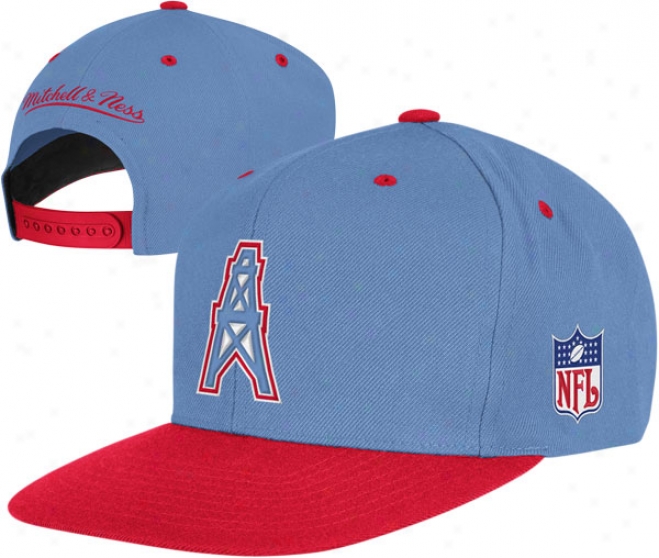 Houston Oilers Mitchell & Ness Throwback Standard 2 Accent Adjustable Snapback Hat