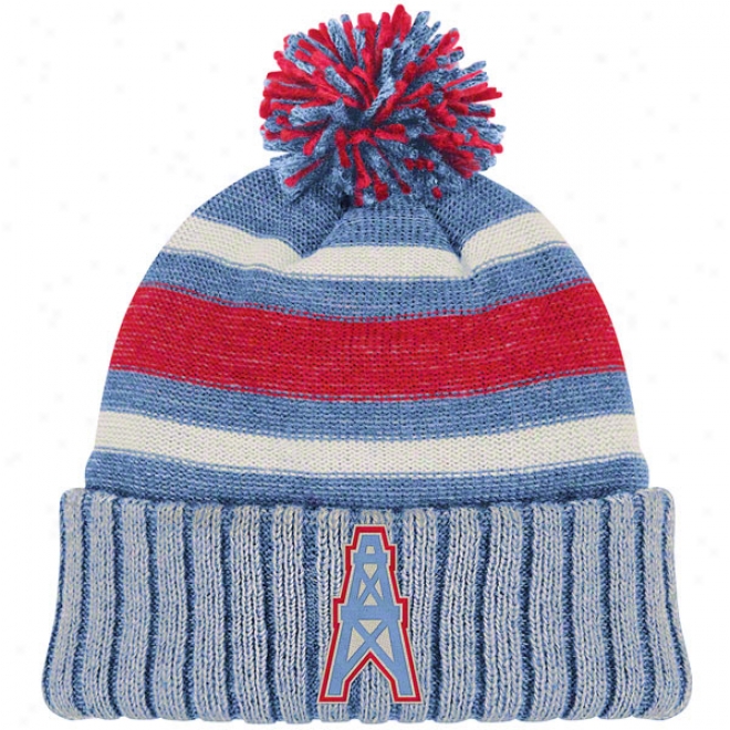 Houston Oilers Throwback Knit Hat: Vintage Cuffed Pom Knit