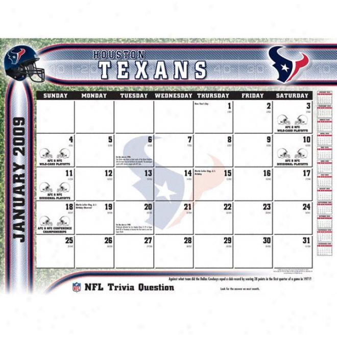 Houston Texans 2009 22&quot X 17&quot Desk Calendar