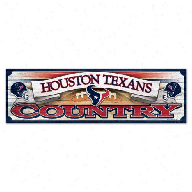 Houston Texans 9x30 Wood Sign