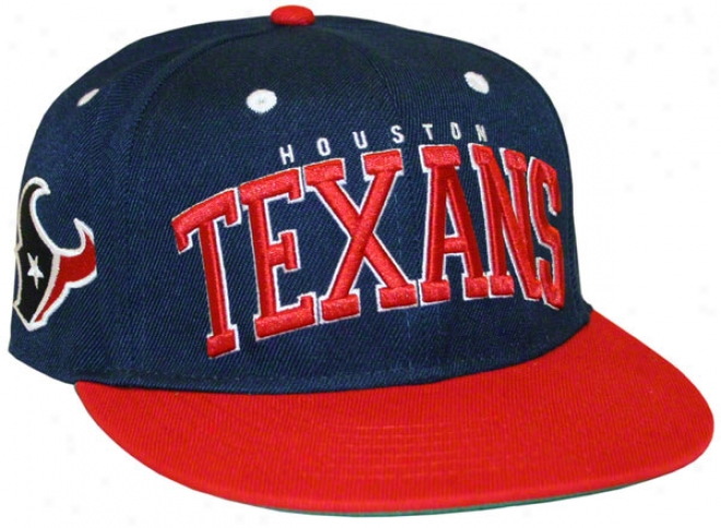 Houston Texans Big Text 2 Tone Flatbill Snapback Hat