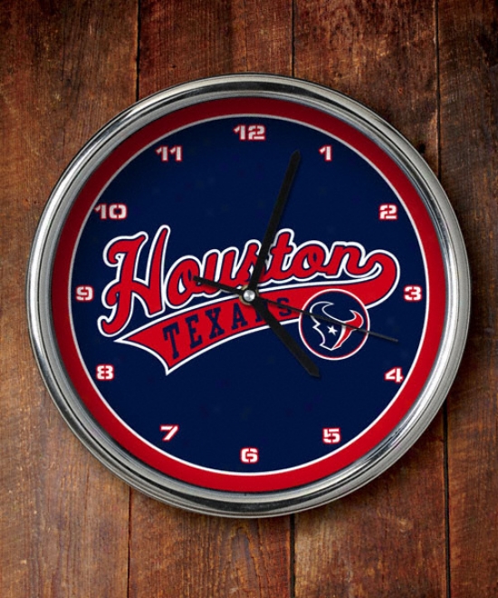 Housotn Texans Chrome Clock