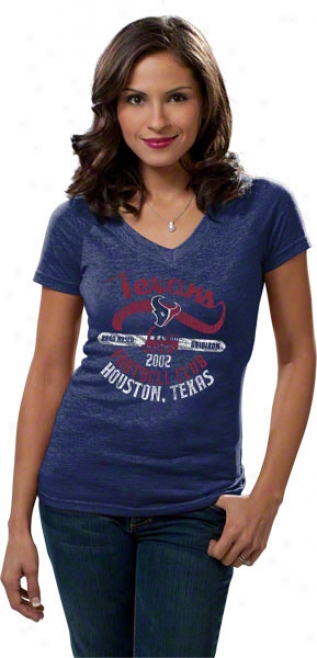 Houston Texans Women's Oil Can Flirt Tri-blend V-neck T-shirt