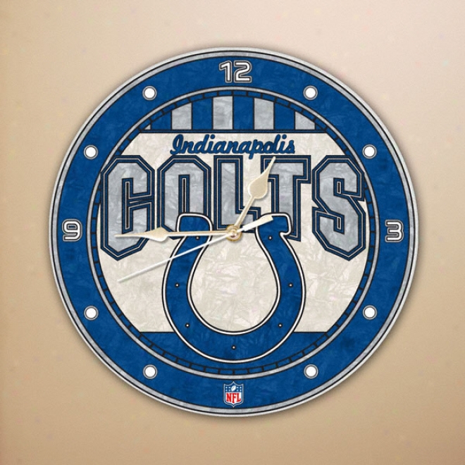 Indianapolis Colts 12in Glazs Wall Clock