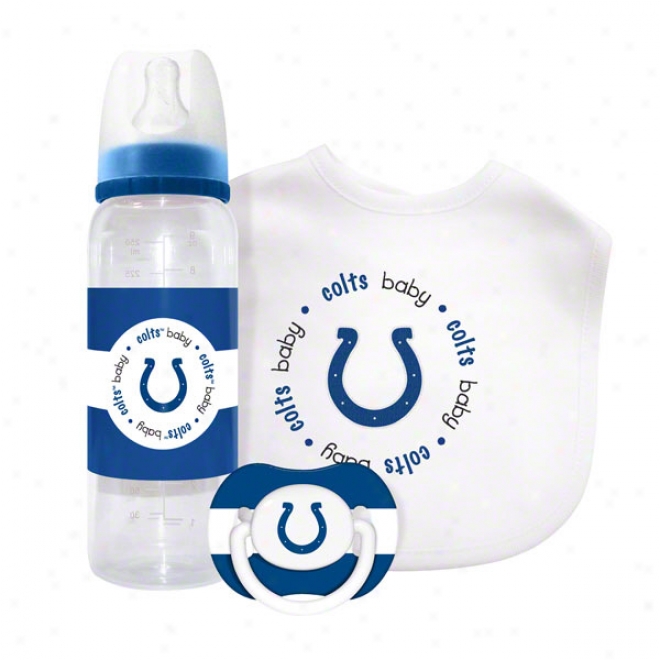 Indianapolis Colts Baby Gift Set: Kickoff Collection 3-piece Baby Feeding Set
