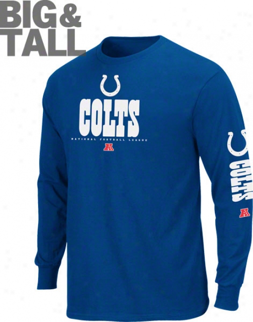 Indianapolis Colts Big & Tall Primary Receiver Ii Long Sleeve T-shirt