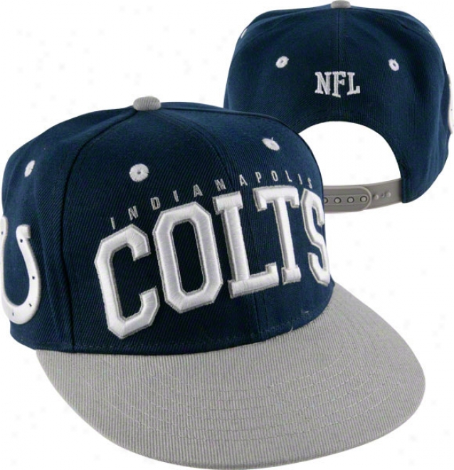 Indianapolis Colts Big Text 2 Tone Flatbill Snapback Hat