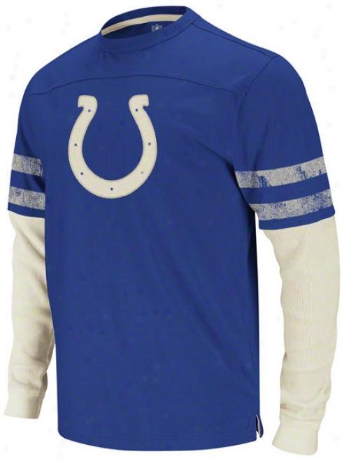 Indianapolis Colts Blue Vintage Thermal Long Sleeve Shirt