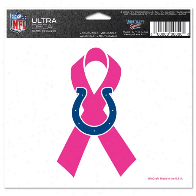 Indiana0olis Colts Breast Cancer Awareness 4x6 Ultra Decal
