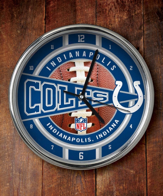 Indianapolis Colts Chrome Clock