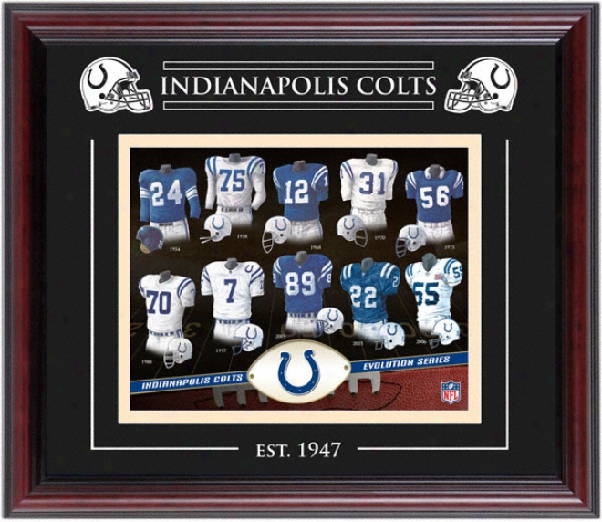 Indianapolis Colts - Evolution - Framed 8x10 Collage With Laser Etching