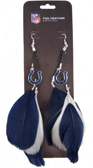 Indianapolis Colts Fan Feather Earrings