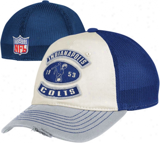 Indianapolis Colts Flex Hat: Established Date Mesh Back Lifestyle Slouch Flex Hat