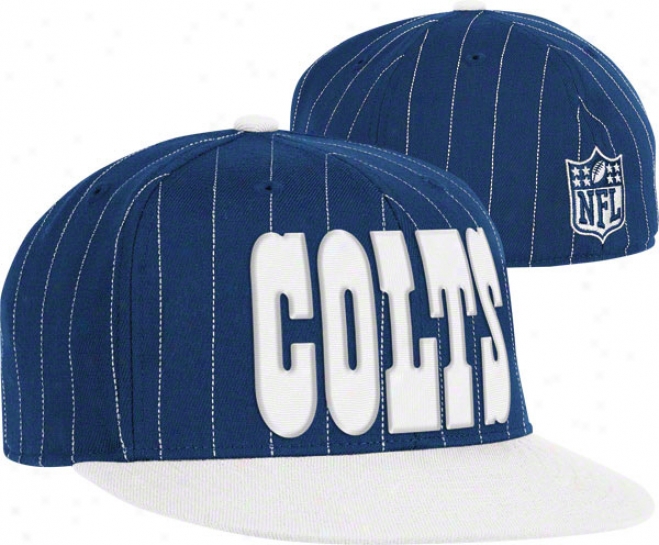 Indianapois Colts Flex Hat: Pinstripe Flat Brim Flex Hat