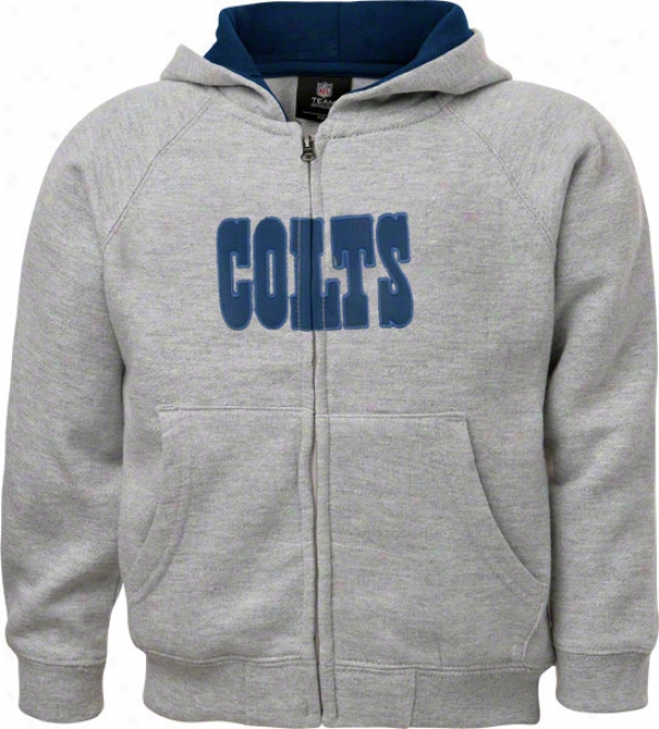 Indianapolis Colts Kids (4-7) Grey Sportsman Full-zip Fleece Hooded Sweatshirt