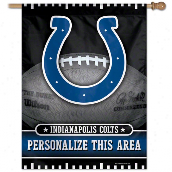 Indianap0lis Colts Personalized Vertjcal Flag: 27x37 Banner