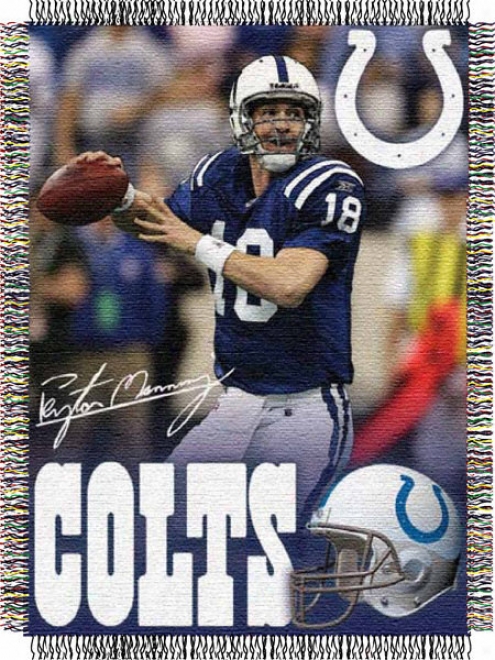 Indoanapolis Colts Pe6ton Manning 48x60 Players Tapestry Throw