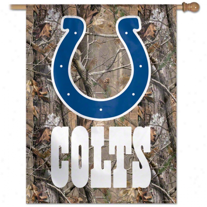 Indiabaapolis Colts Realtree Perpendicular Flag: 27x37 Banner