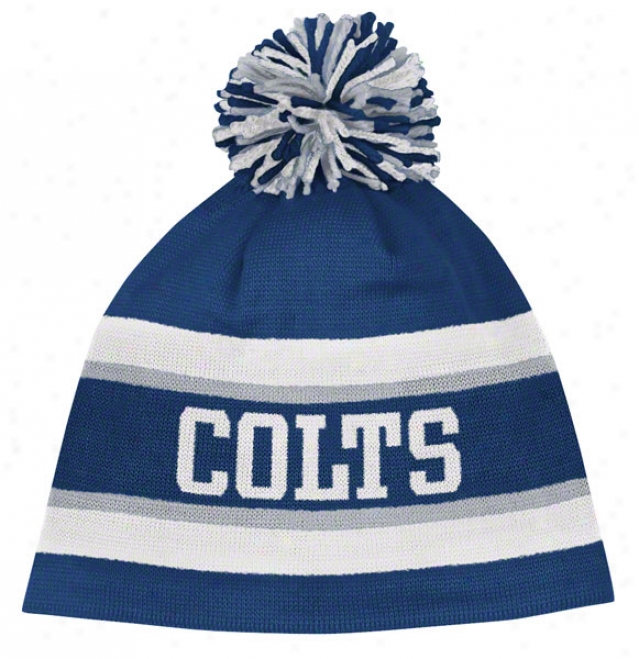 Indianapolis Colts Reebok Pom Top Cuffless Knit Hat