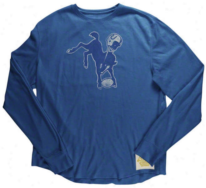 Indianapolis Colts Retro Sport Bigger Better Retro Logo Warm Long Sleeve T-shirt