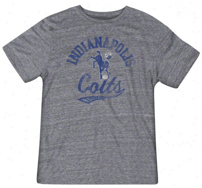 Indianapolis Colts Retro Sport The Big Sweep Grey Heathered Tri-blend Tee