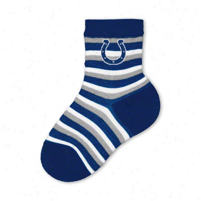 Indianapolis Colts Toddler Blue Nfl Stripe Soks