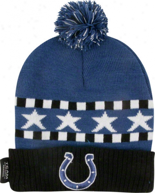 Indianapolis Colts Toddler Cuffed Knit Pom Hat