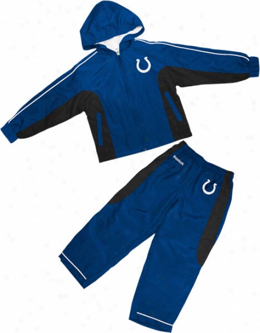 Indianapolis Colts Toddler Full-zip Hooded Jerkin And Pant Set