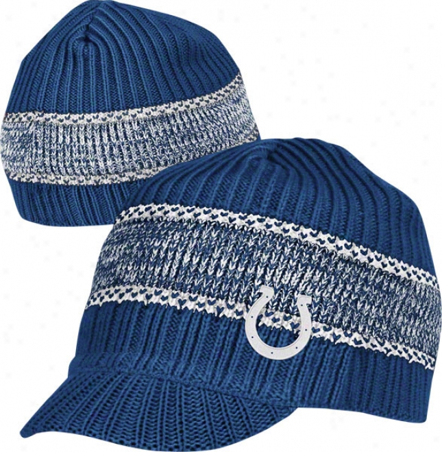 Indianapolis Colts Visor Knit Hat: Jacquard Heather Visor Knit Hat