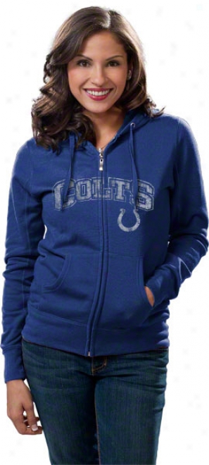 Indianapolls Colts Women's Blue Football Classic Ii Full-zip Hooded Sweatshirt