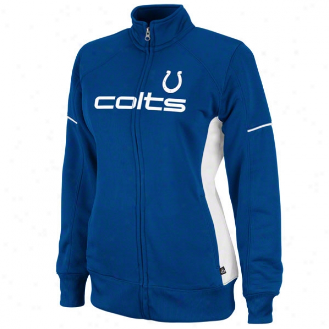 Indianapolis Colts Women's Counter Blue Full-zip Track Jacket