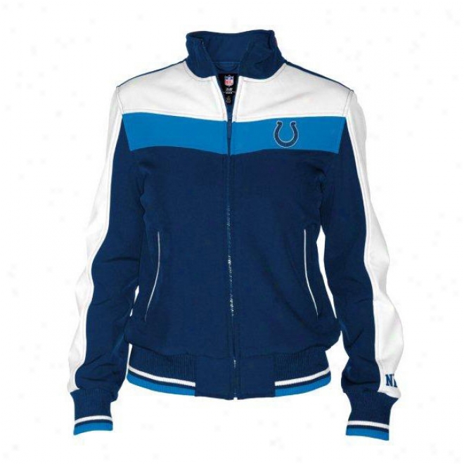 Indianapolis Colts Womej's Dazzle Scrupt Royal Blue Full-zip Track Jacket