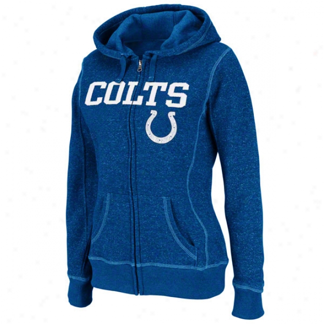 Indianapolis Colts Women's Deep Post Blue Full-zip Hooded Sweatshirt