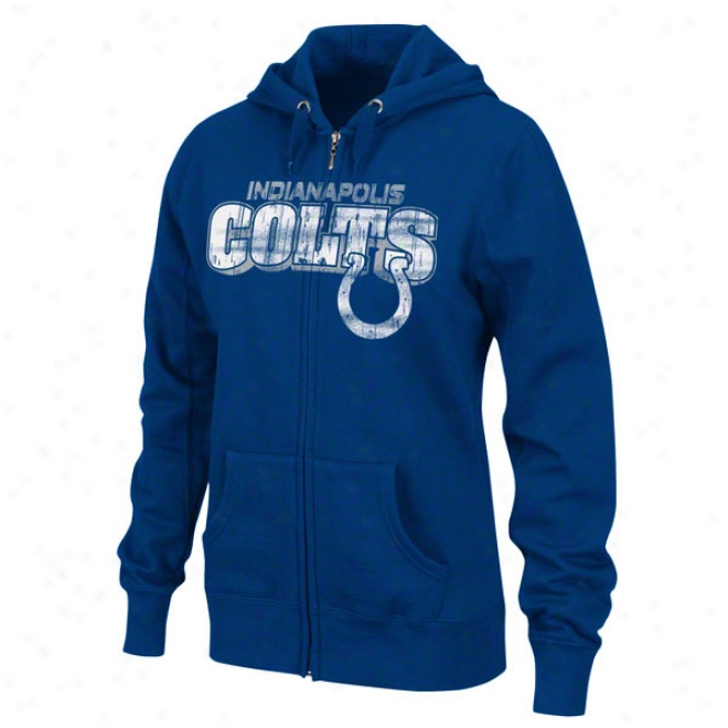 Indianapolis Colts Women's Football Classic Iii Blue Hooded Sweatshirt