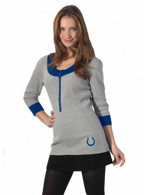Indianapolis Colts Women's Heather Grey Thermal Tunic From Touch By Alyssa Milano