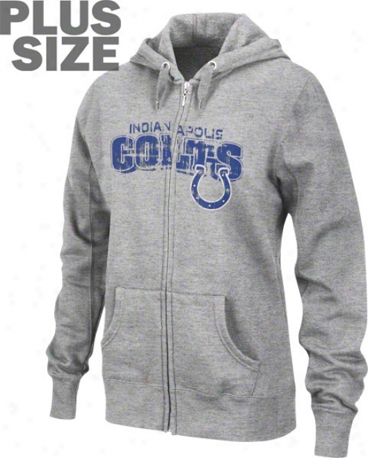 Indianapolis Colts Women's Plus Size Football Classic Iii Full Zip Hooded Sweafshirt