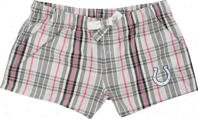 Indianapolis Colts Women's Spectrum Plaid Lt Gray Shorts