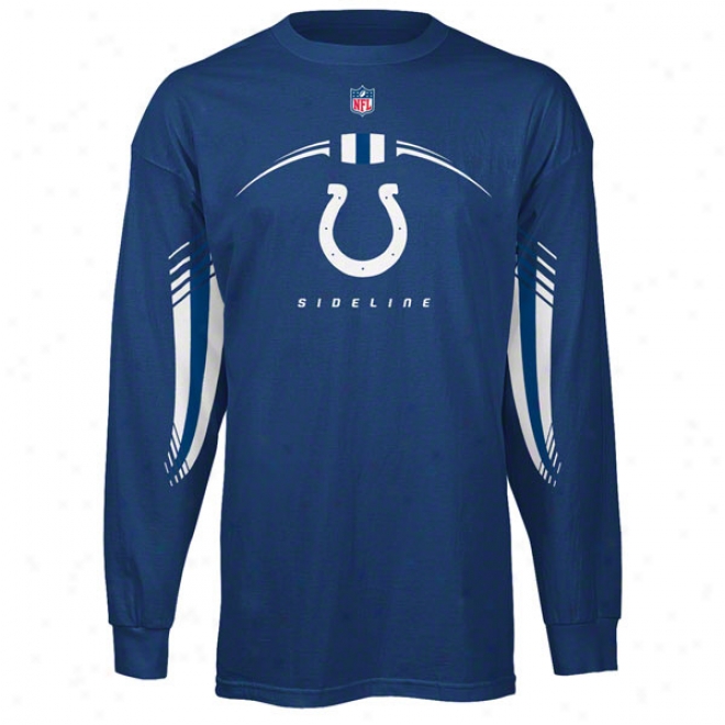 Indianapolis Colts Youth Azure Reebok Long Sleeve Gun Spectacle Shirt