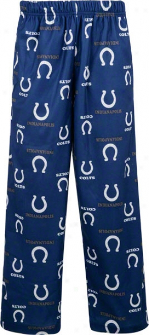 Indianapolis Colts Youth Royal Printed Logo Sleep Pants